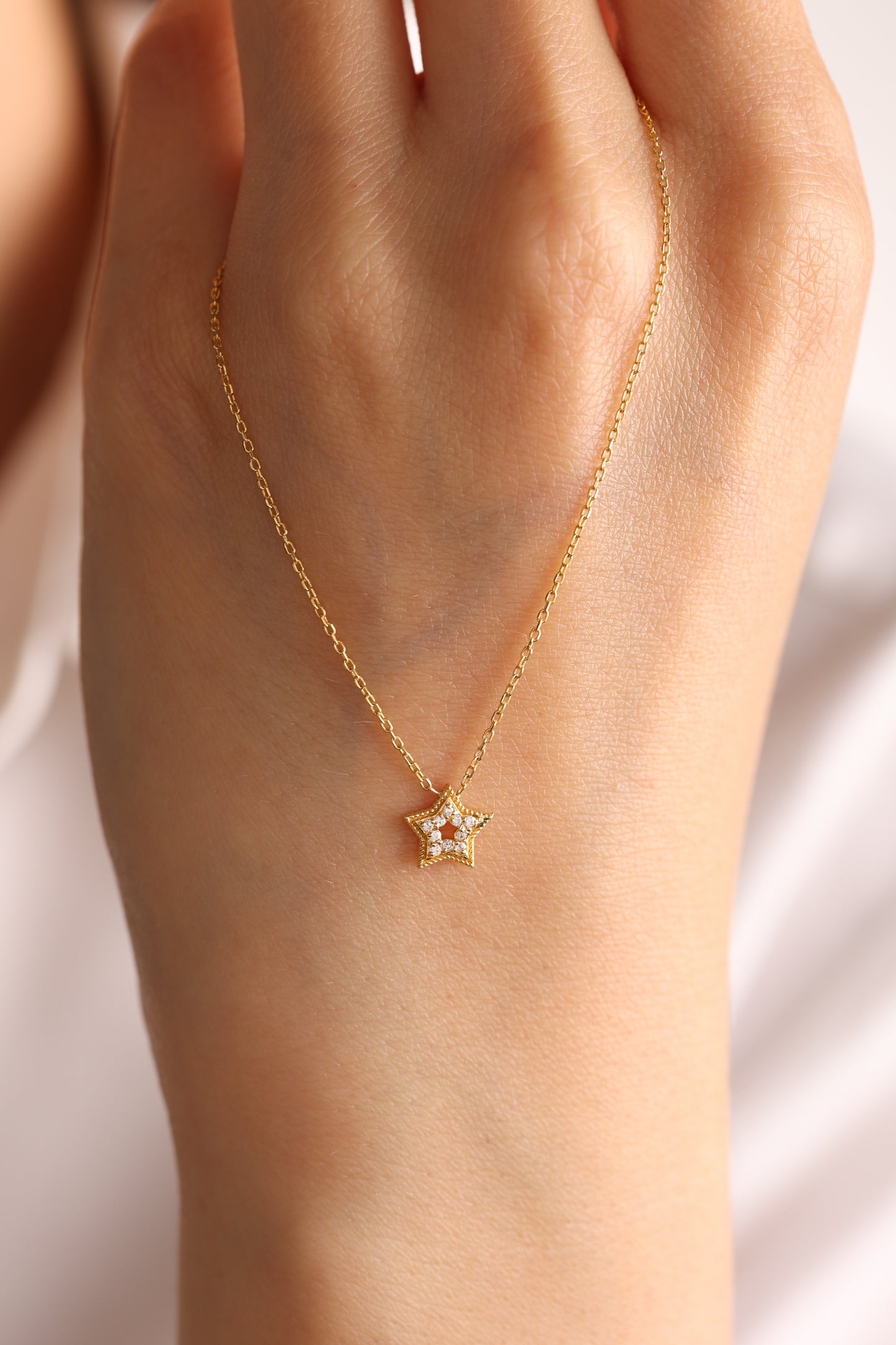 star shaped with stones necklace