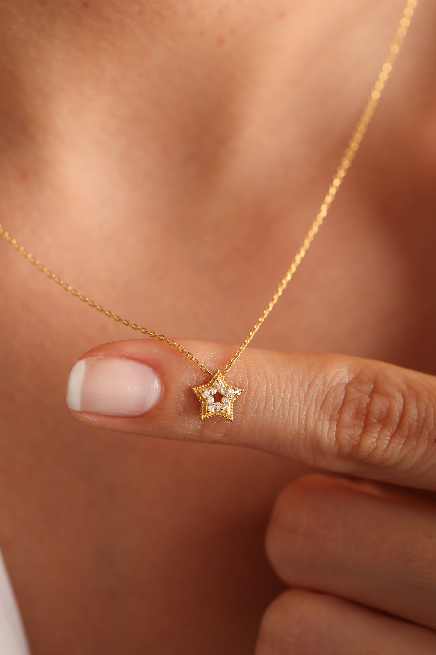 star shaped with stones necklace